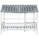 preview thumbnail 10 of 12, White Twin Size Solid Wood House Bed with Roof, Guardrail, and Shelves