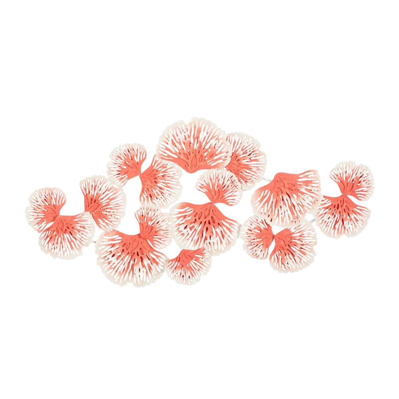 Orange Metal Floral Home Wall Decor