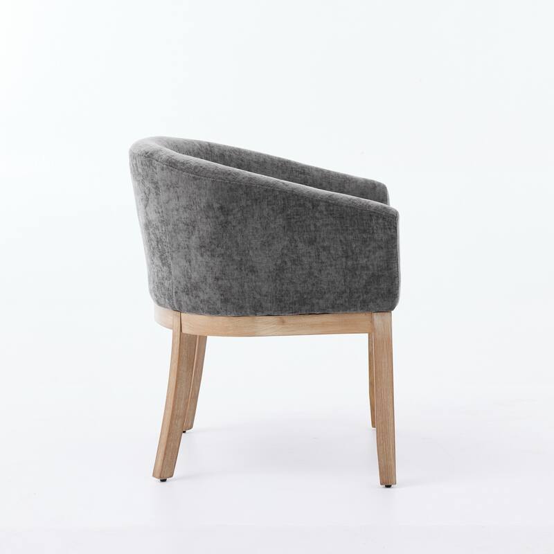 Roomfitters Upholstered Dining Chairs with Barrel Back & Wood Legs, Modern Accent Side Chairs for Kitchen and Living Room