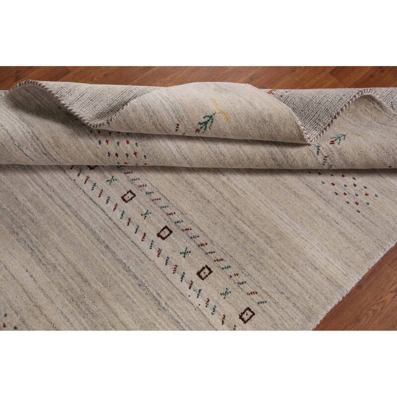 Animals Gabbeh Indian Area Rug Handmade Wool Carpet - 5'1" x 7'9"