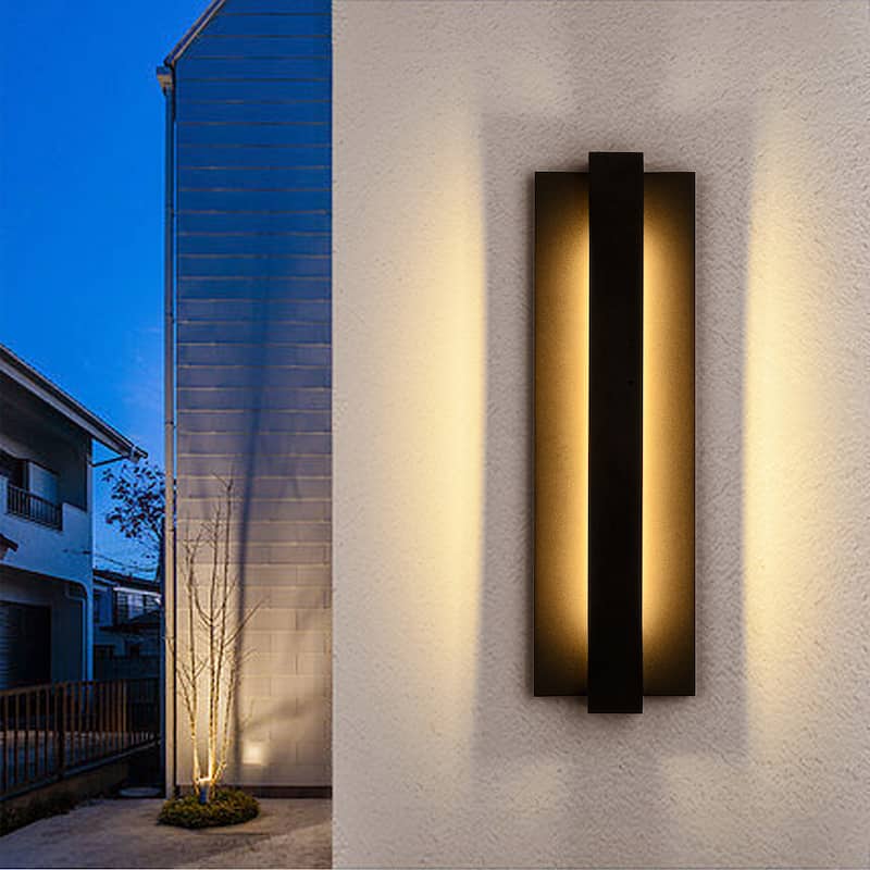 Modern Black Outdoor Wall Lights Aluminum Linear Dimmable LED Wall Sconce Lights for Outside