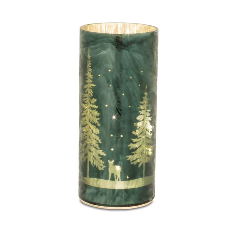 LED Lighted Pine Tree Luminary Christmas Decorations - 8.5" - Set of 3