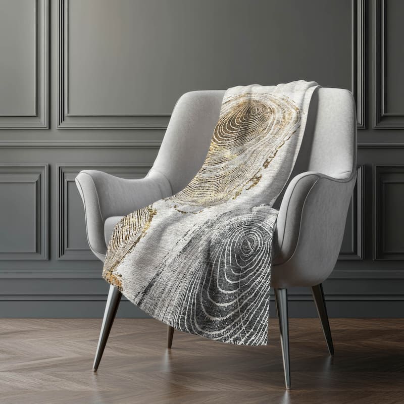 Premium Machine Washable Modern Wood Grain Sherpa Throw Blanket