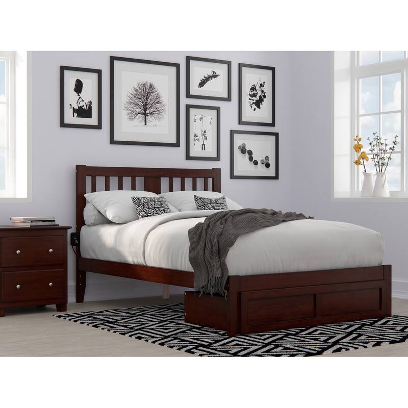 Tahoe Bed with Foot Drawer and USB Turbo Charger - Walnut - Full