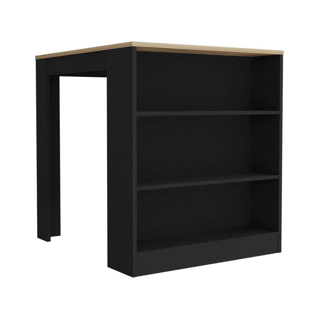 Kitchen Counter Dining Table, Kitchen, Black / Pine