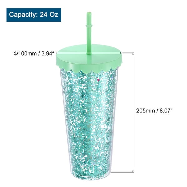 Acrylic Tumbler with Lid and Straw, 24 Oz Reusable Double Wall Cups - Bed  Bath & Beyond - 39029664