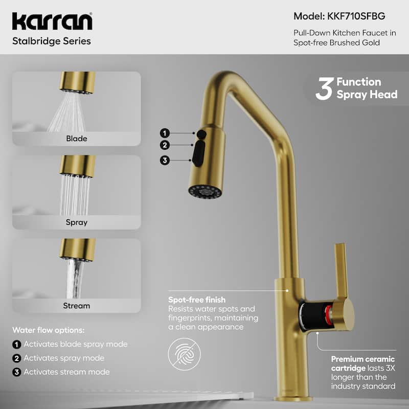 Karran Stalbridge Single Handle Pull-Down Sprayer Kitchen Faucet