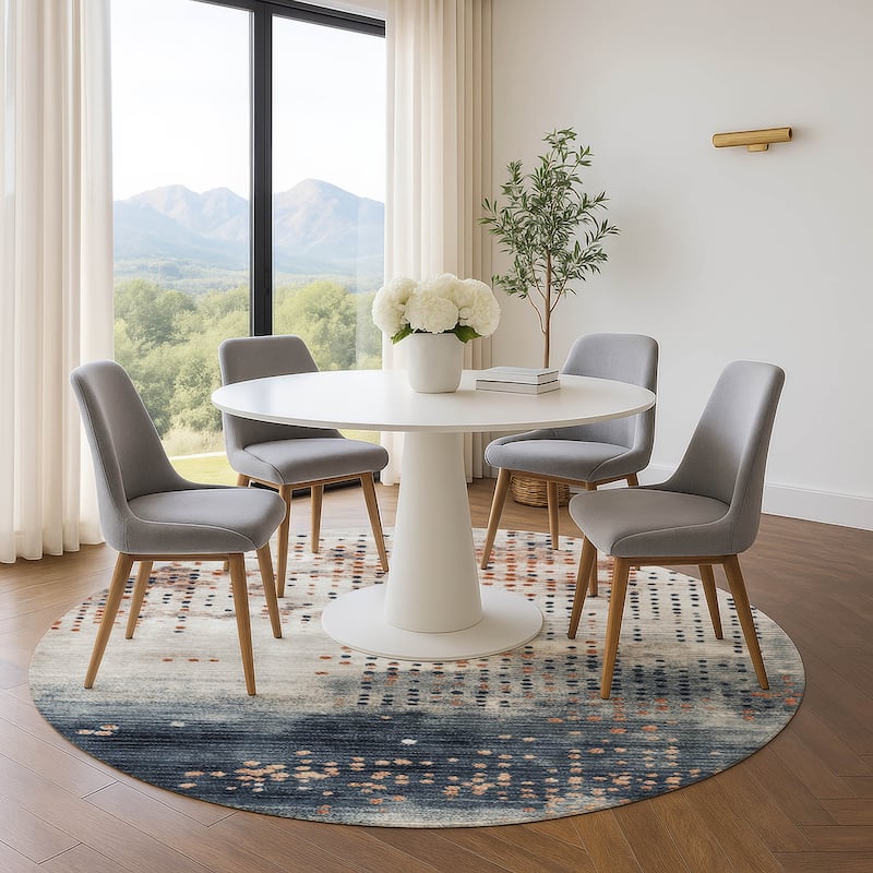 Premium Washable Super Soft Modern Contemporary Mayfield Rug - Linen - 8' x 8'