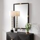 preview thumbnail 3 of 3, Oak Framed Rectangular Wall Mirror - 43.5" - Brown and Antique Brass