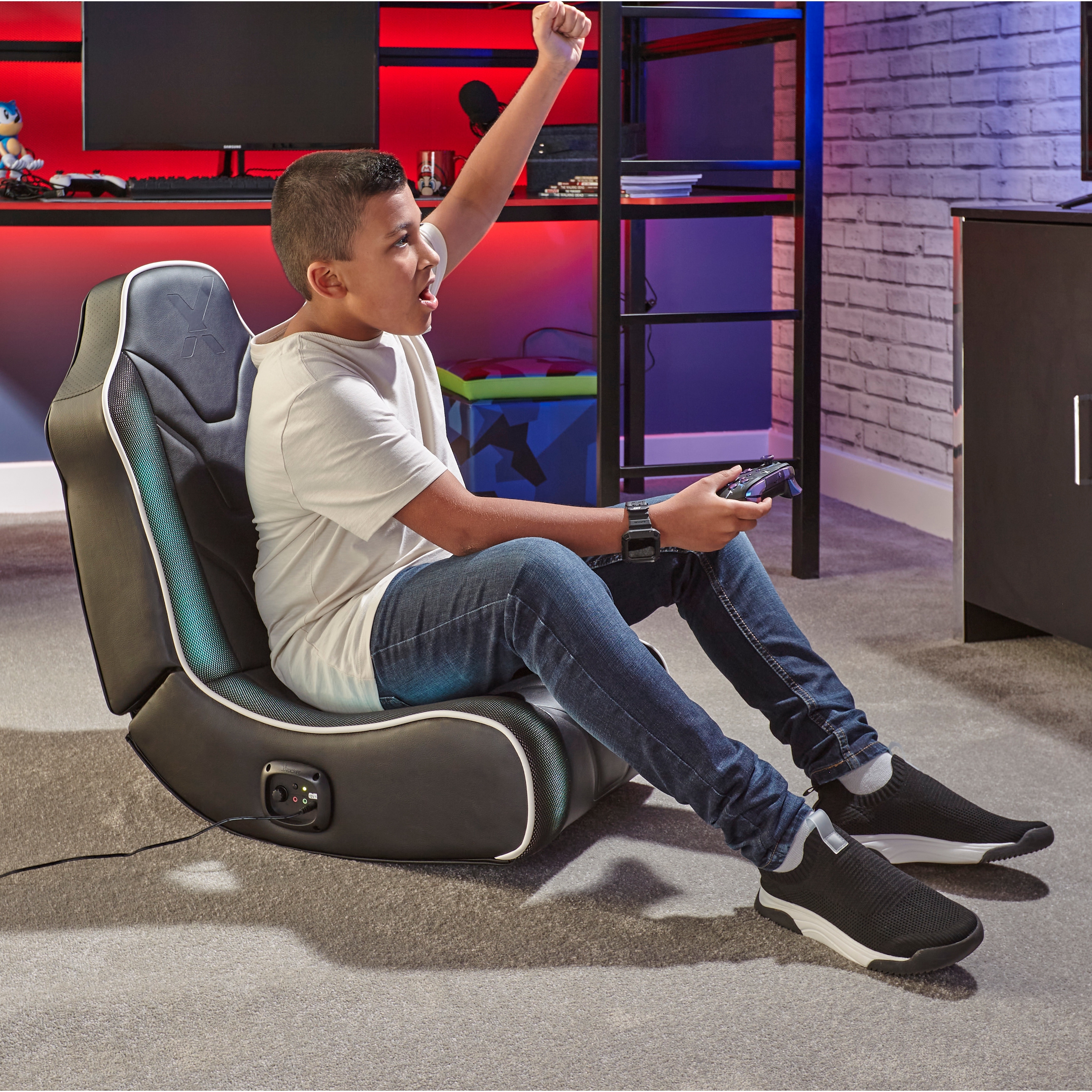 Details about   Gaming Chair X Rocker Chicane LED 2.0 Wired Audio Floor Rocker Built-In speakers 