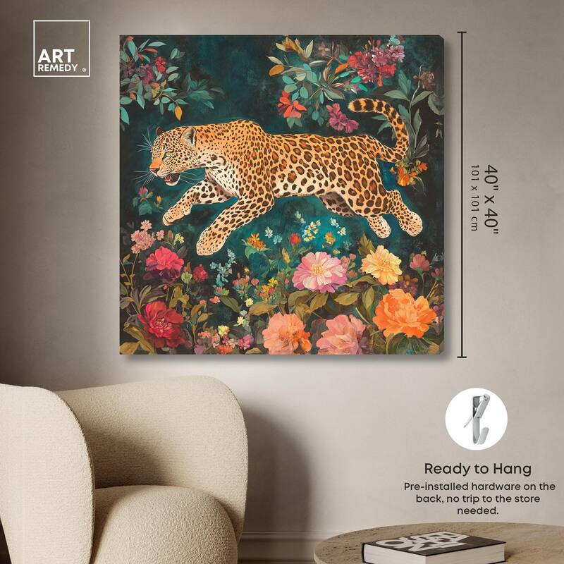 Tigers and Blooms Canvas by Art Remedy, Gallery Wrapped