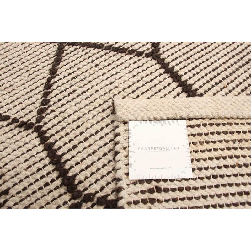 ECARPETGALLERY Braid weave Sienna Cream Wool Rug - 5'2 x 7'6