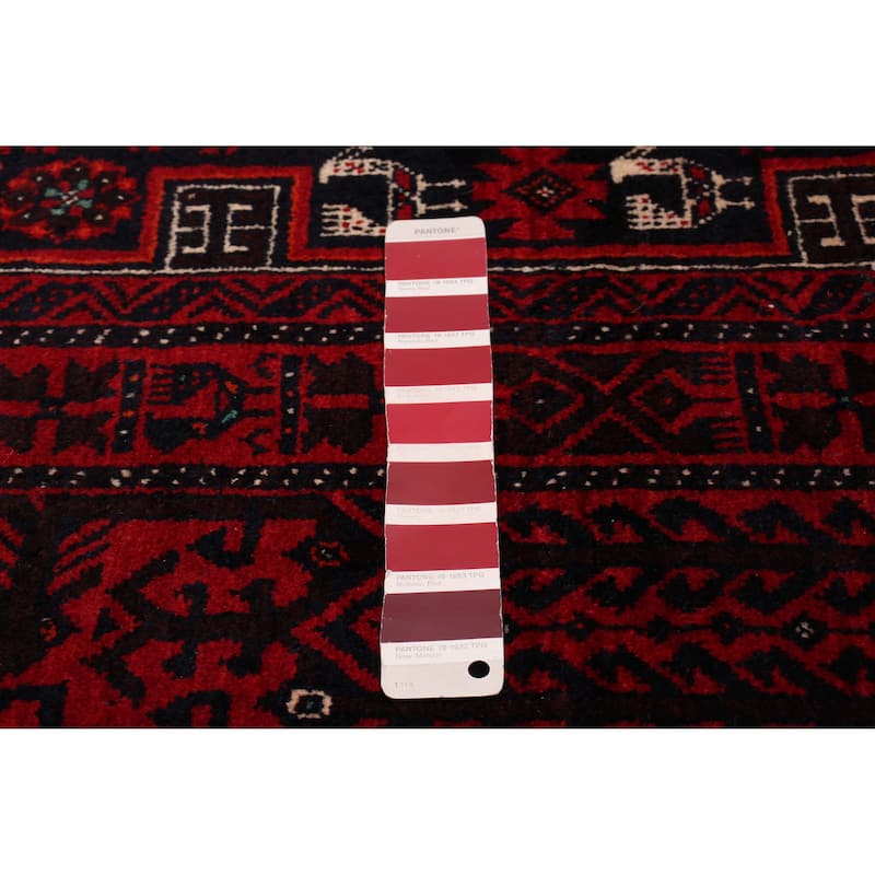 ECARPETGALLERY Hand-knotted Royal Baluch Red Wool Rug - 3'5 x 6'0