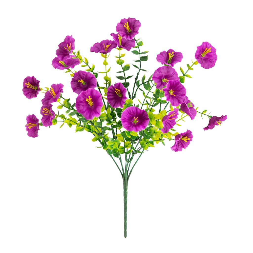 14-in UV Resistant Artificial Morning Glory Bush - Set of 12