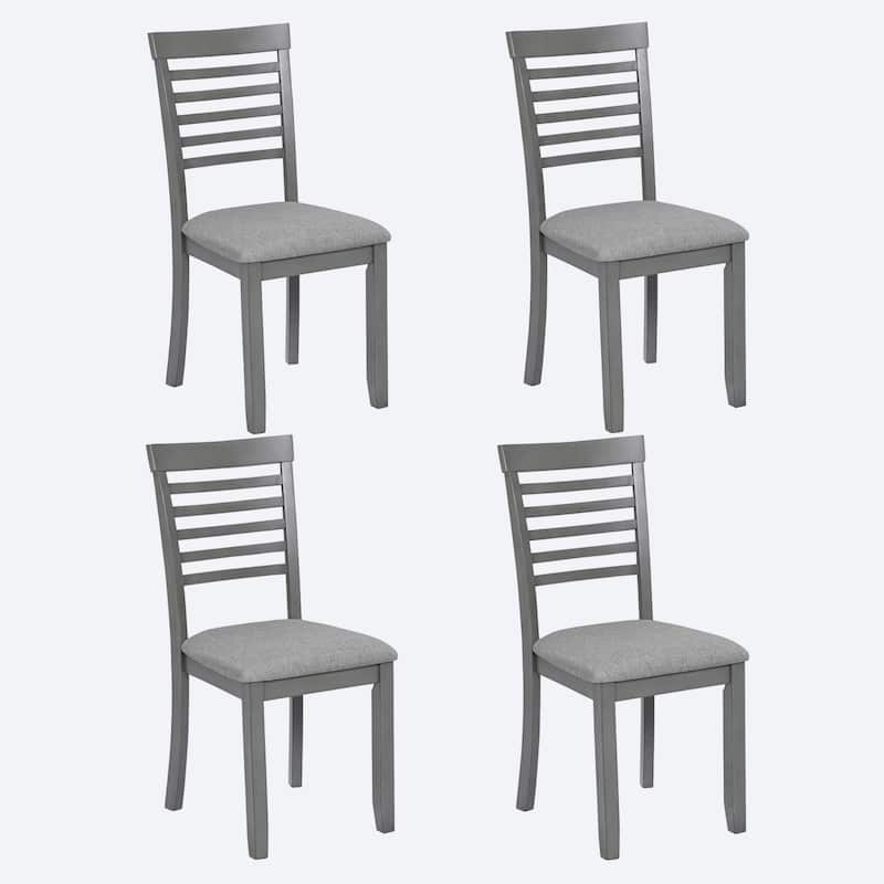 Dining Chairs Only, Wooden Dining Chairs Set of 4, Kitchen Chair with Padded Seat, Upholstered Side Chair for Dining Room - Gray