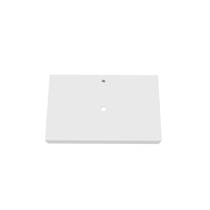 Wide Solid Surface Minimalist Vanity Countertop in White