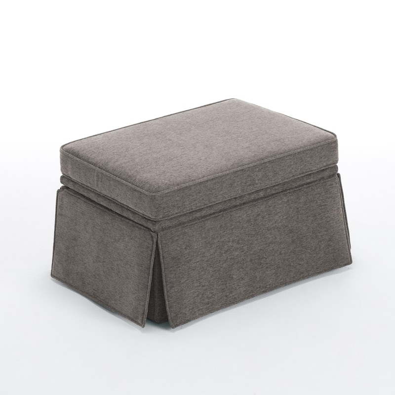 2 Set Rectangle Chenille Upholstered Storage Ottoman