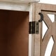 preview thumbnail 16 of 14, Farmhouse White and Natural Wood Cathedral Storage Wall Cabinet - 23.6" H x 18.9" W x 8.27" D
