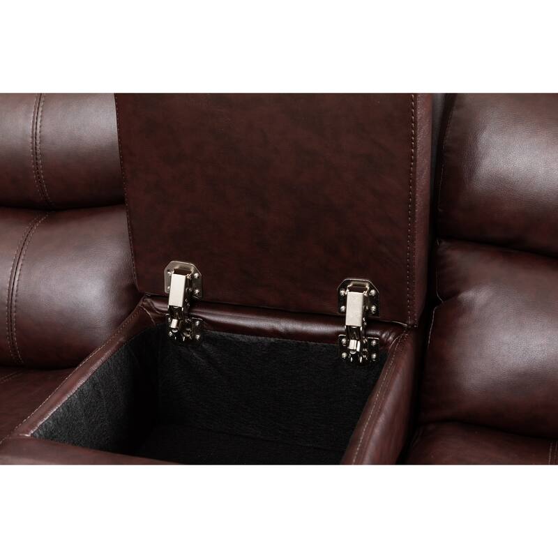 Donivi LED Faux Leather Reclining Sectional With Speakers