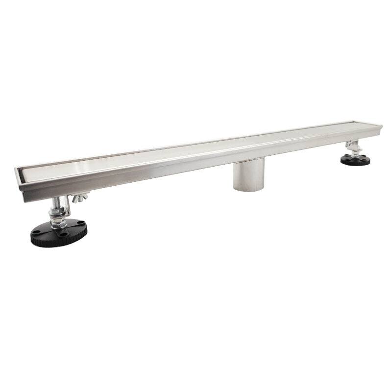 Oceanic Linear Shower Drain, Marine-grade 316 Stainless Steel, Tile-in with Hair Strainer