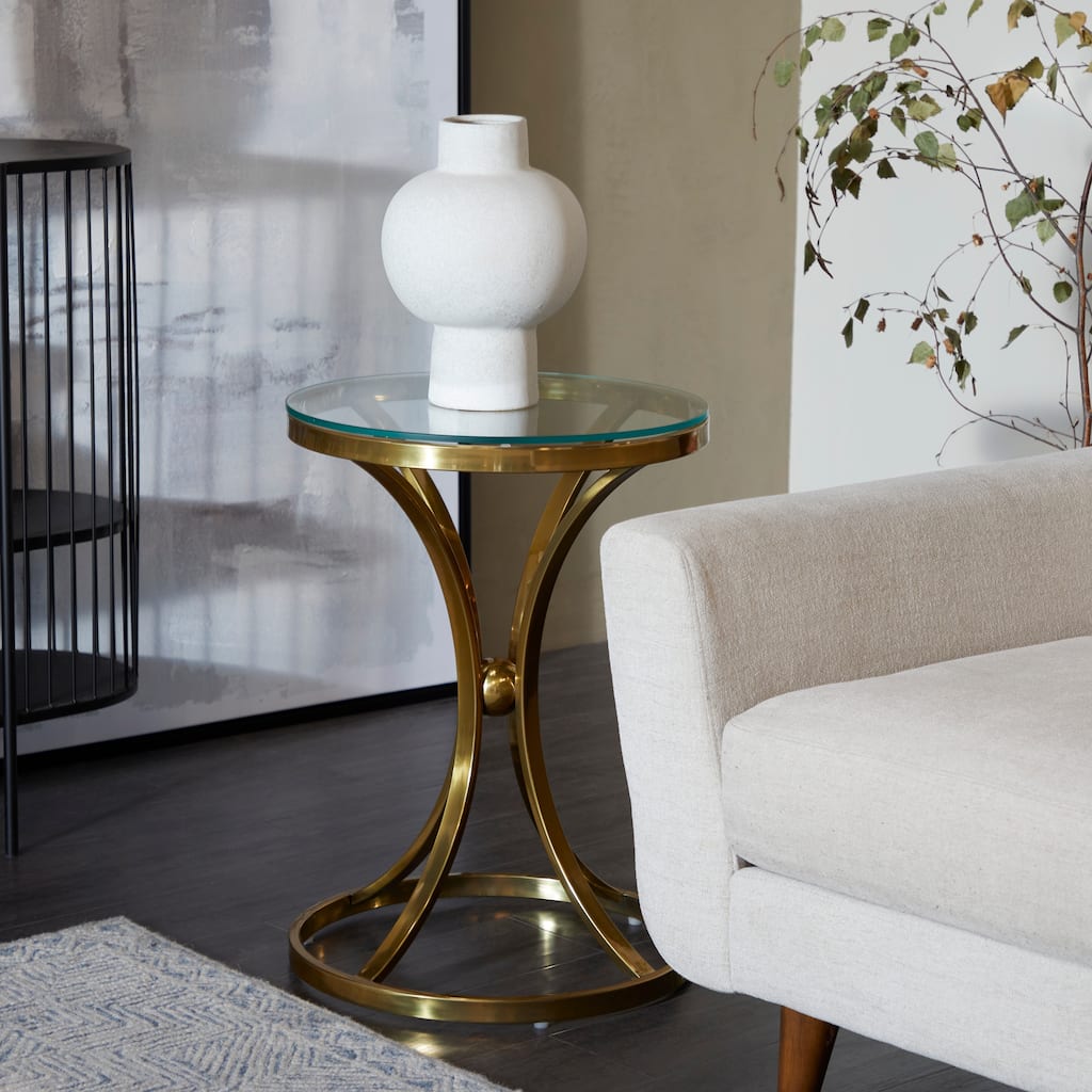 Stainless Steel Contemporary Accent Table