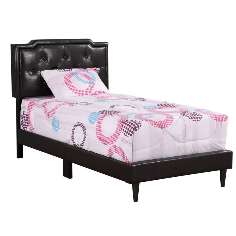 Cappuccino Twin Bed with Rich Finish, Compact Frame and Durable Construction for Guest Rooms, Kids' Rooms or Apartments