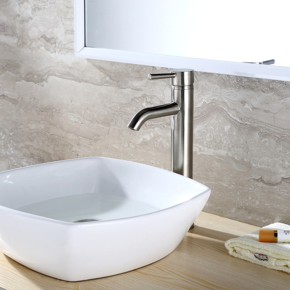 Luxier BSH03-T Single Handle 1-Hole Vessel Bathroom Faucet with Drain