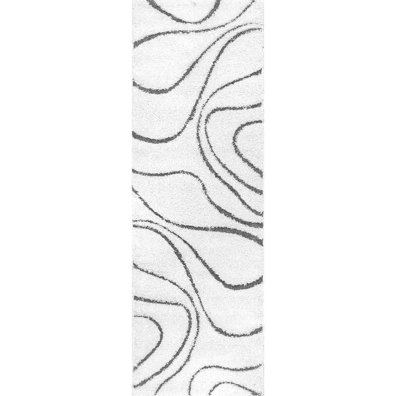 Brooklyn Rug Co Krista Contemporary Swirls Shag Area Rug