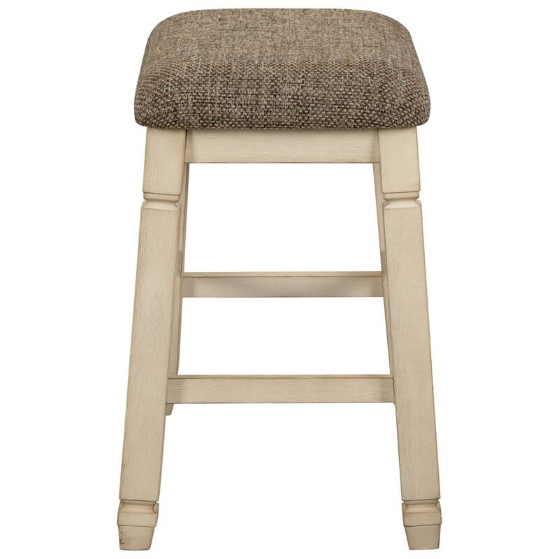 Bolanburg Farmhouse 24" Counter Height Upholstered Barstool, 2 Count, Whitewash