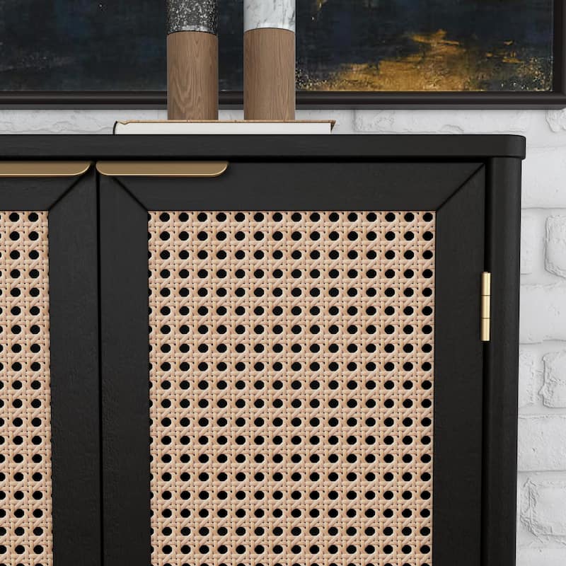 Brentwood Black Wood Bar Cabinet - 29" x 36" x 17"