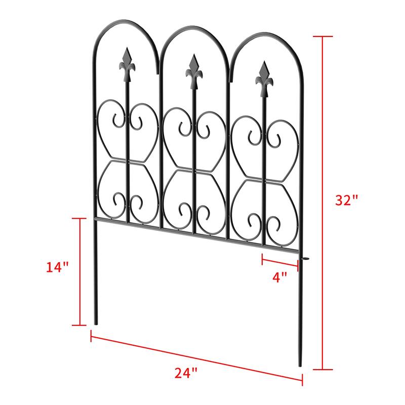 24"W x 32"H Decorative Metal Fence Panel(10 Pieces)