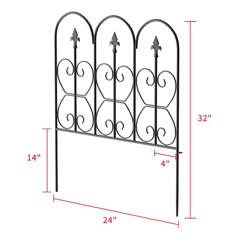 24"W x 32"H Decorative Metal Fence Panel(5 Pieces)