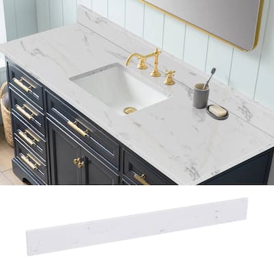 60 in. Engineered Marble Backsplash For Cabinet Vanity