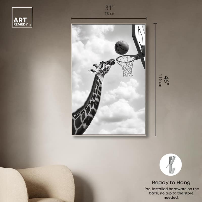 Giraffe Hoops Canvas by Art Remedy