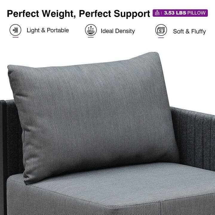 PURPLE LEAF Santorini 9 Piece Grey Patio Sectional Sofa Set with Ottoman Cushions Poolside Garden Outdoor Conversation Sets