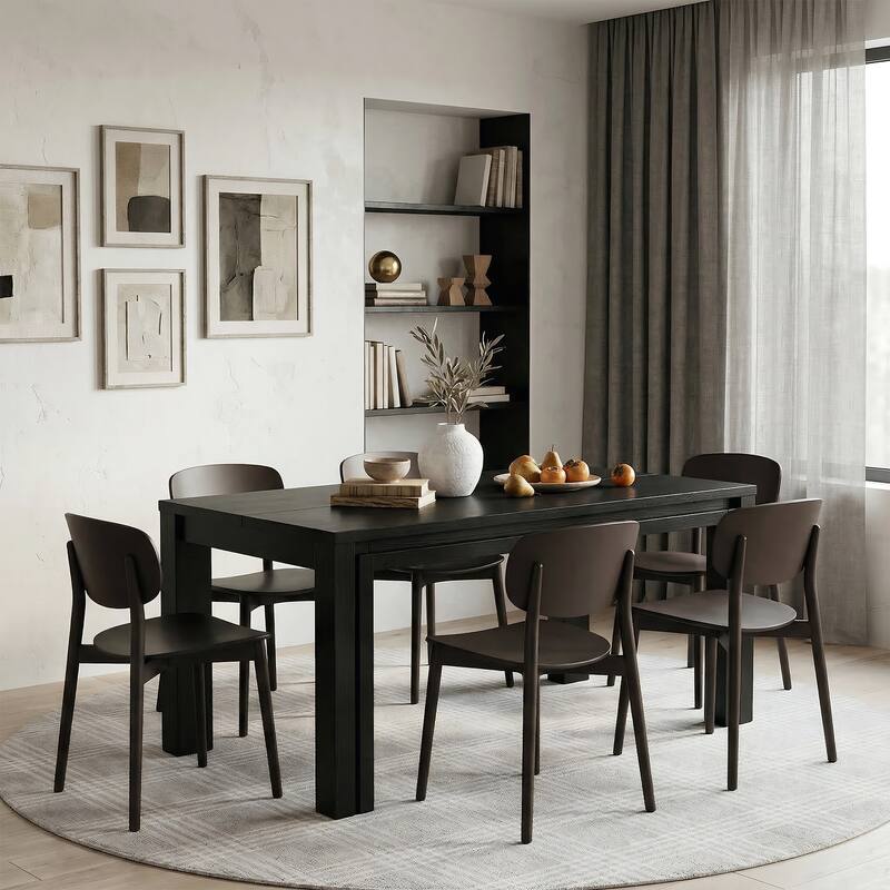 Dining Table with Heavy Duty Legs, Rectangular Kitchen Table
