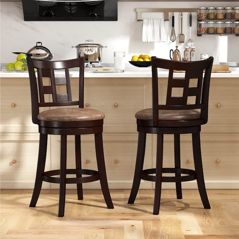 Costway Set of 2/4 Bar Stools 26" Swivel Bar Chairs with Footrest, - See Details