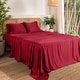 preview thumbnail 60 of 69, Bare Home Rayon from Bamboo Sheet Set - Deep Pocket - Breathable Twin XL - Red