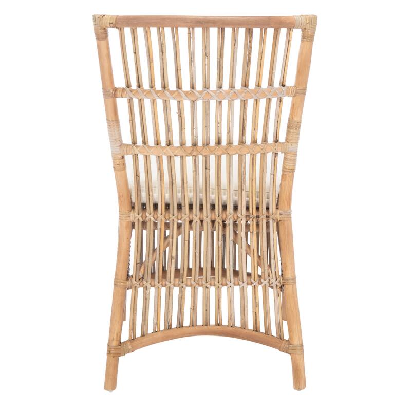 SAFAVIEH Patty Rattan Accent Chair with Cushion (Set of 2) - 19.7" W x 22.1" L x 35.4" H - 20Wx22Dx35H