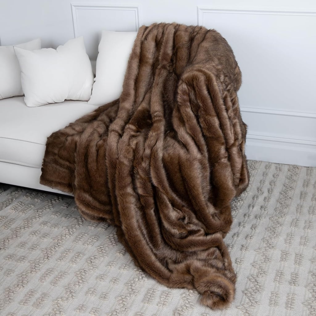 Aurora Home Autumn Sable Faux-Fur 58x60-inch Throw Blanket
