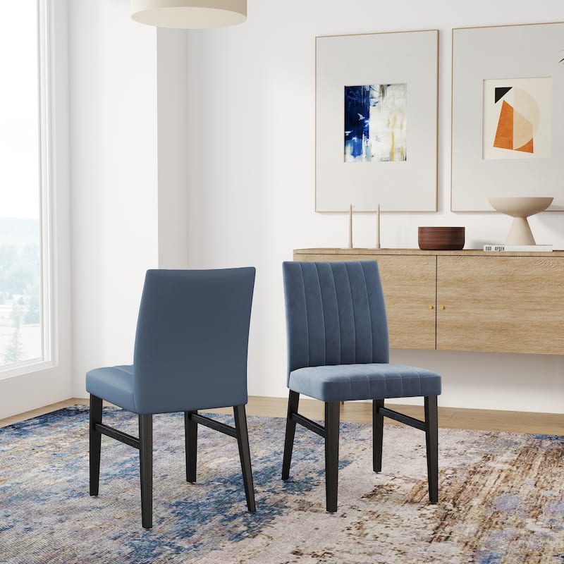 Roundhill Furniture Edo 5-Piece Dining Set, Round Table with 4 Upholstered Chairs,