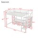 preview thumbnail 29 of 27, Full Size Metal Loft Bed with TV Stand, Metal Loft Bed with Staircase and Wardrobe, Kids Full Size Loft Bed