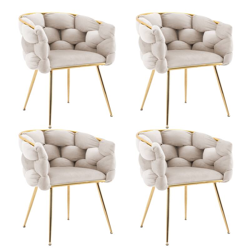 Modern Velvet Dining Chair with Metal Legs