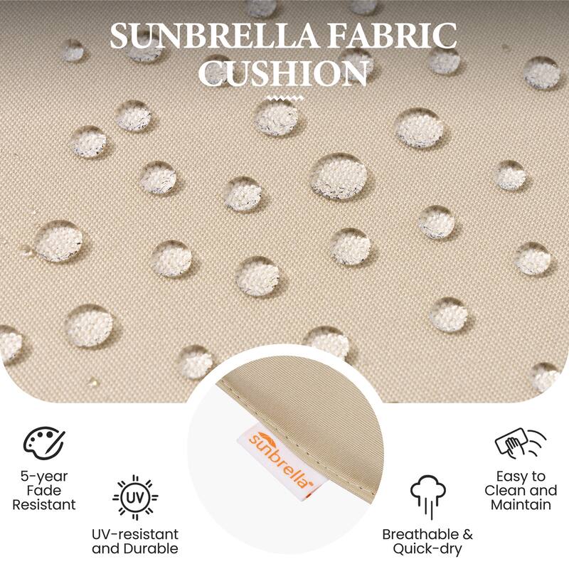 Outdoor Indoor Patio Bar Stools Aluminum Swivel Bar Chair with Sunbrella Cushion