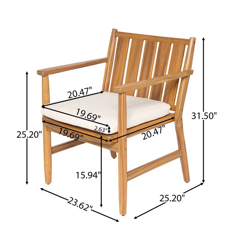 Christopher Knight Home - Modern Outdoor Acacia Wood Dining Chair Set with Weather-Resistant Frame (Set of 2)