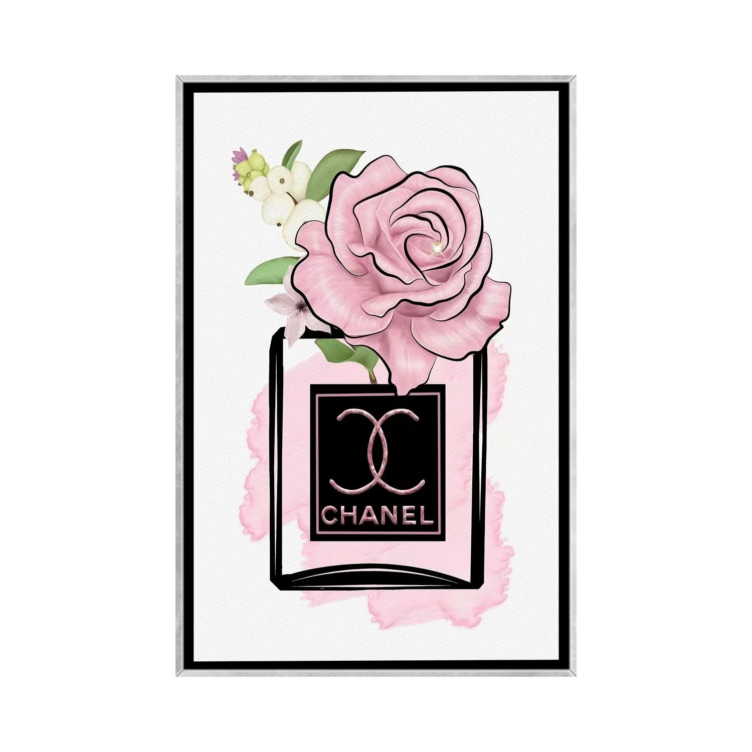 iCanvas Blushed Rose In Wet Paint Fashion Perfume Bottle by Pomaikai  Barron Framed - Bed Bath & Beyond - 37677567