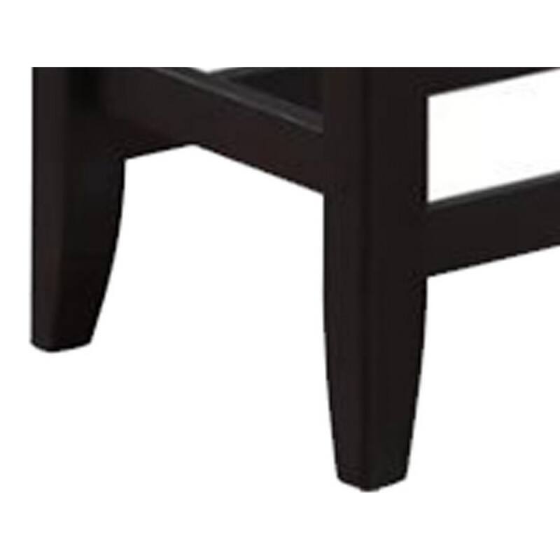 Patricia 48 Inch Counter Height Dining Bench, Black Wood and Gray Fabric