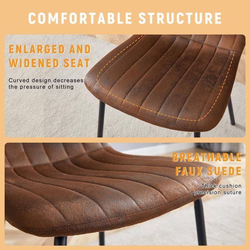 Set of 4 Minimalist Dining Chairs – Premium Black Metal Leg Design for Modern Interiors, Versatile Style Adaptability