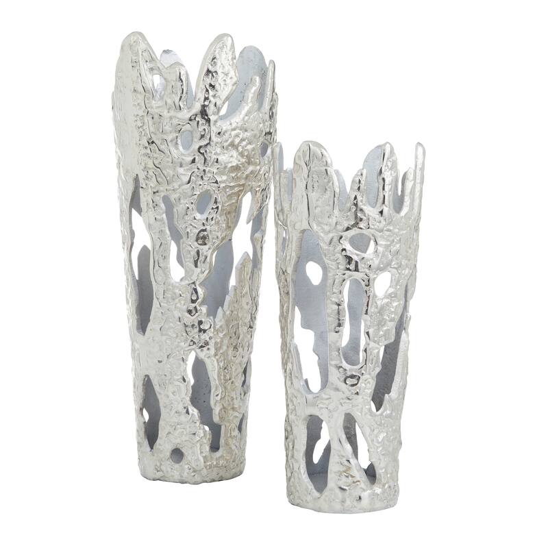 Aluminum Contemporary Vases 20 x 7 x 6 (Set of 2)