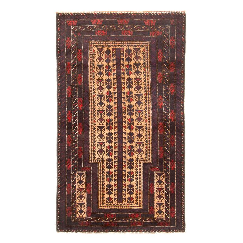 ECARPETGALLERY Hand-knotted Teimani Tan Wool Rug - 2'9 x 4'8